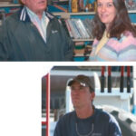 Gordon and Kathleen Torresen, above, in Gordon’s office. Brian Torresen runs the Travelift, at right.