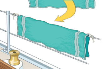 Illustration of towel tie-downs