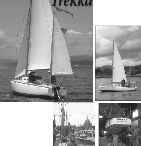 In the Tall Ships Challenge 2005 in Victoria, British Columbia, Trekka made her first public sailing appearance, near right, following time as a static exhibit, far right. At the event, she was sailed by Sandy Goodall and Carol Hasse, on facing page and above.