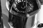 This charming binnacle houses a hybrid compass showing points (arrows) as well as a 360 ̊ card. More typically, in the era of points, cards were expressed in four 90-degree segments.