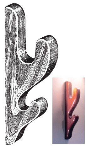 wooden coat hook
