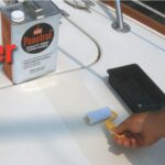 Penetrol, a petroleum-based additive, penetrates the porous fiberglass of an aging deck. The coating also impedes moisture penetration.