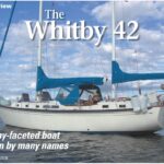 Brian Stewart’s Whitby 42, Pilgrim, awaits the return of her crew.