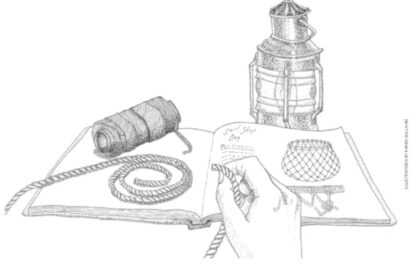 Assemble your materials: a length of rope for the grommet, a spool of small cotton line, and either instructions for making a grommet or waxed whipping twine (if you choose to join the two rope ends instead).