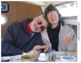 Man and woman on a boat