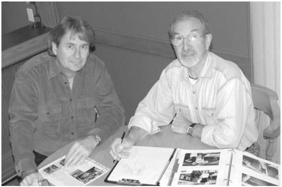 Don Davies and shipwright Bert MacKay draw up plans for Affinity’s renovation.