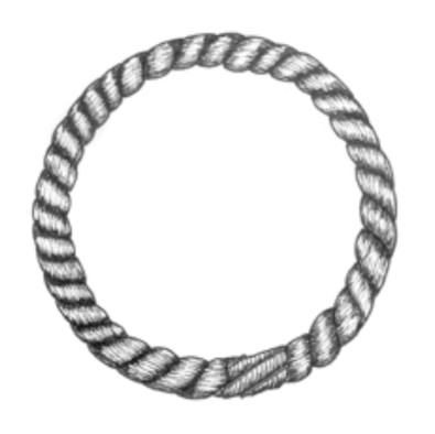 If you decide not to unlay the rope to make a grommet, you can join the two ends together with sail twine and cover the joint with a nice whipping. This is not a true grommet as it cannot take any loads, but it’s fine for a net bag. Try an inner diameter of 4 to 5 inches for your first bag.