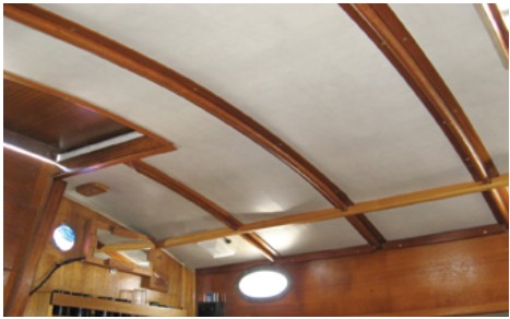 New crossbeams and battens alongside main beams.