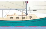illustration of sailboat with rigging.