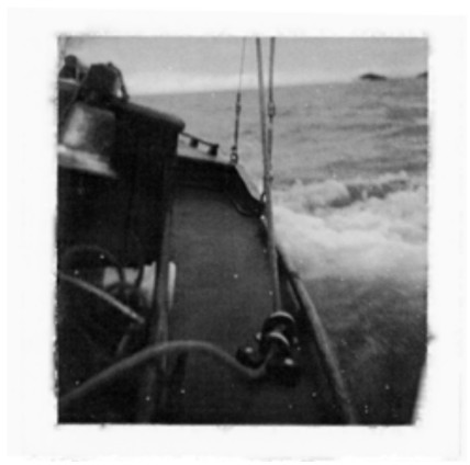 On a passage from Wales to southern Ireland, the situation grew grave. Gwendoline was somewhere to the south of Ireland, sinking, with an injured skipper, in conditions fast rising through gale to storm.