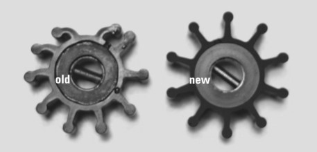 old and new impellers