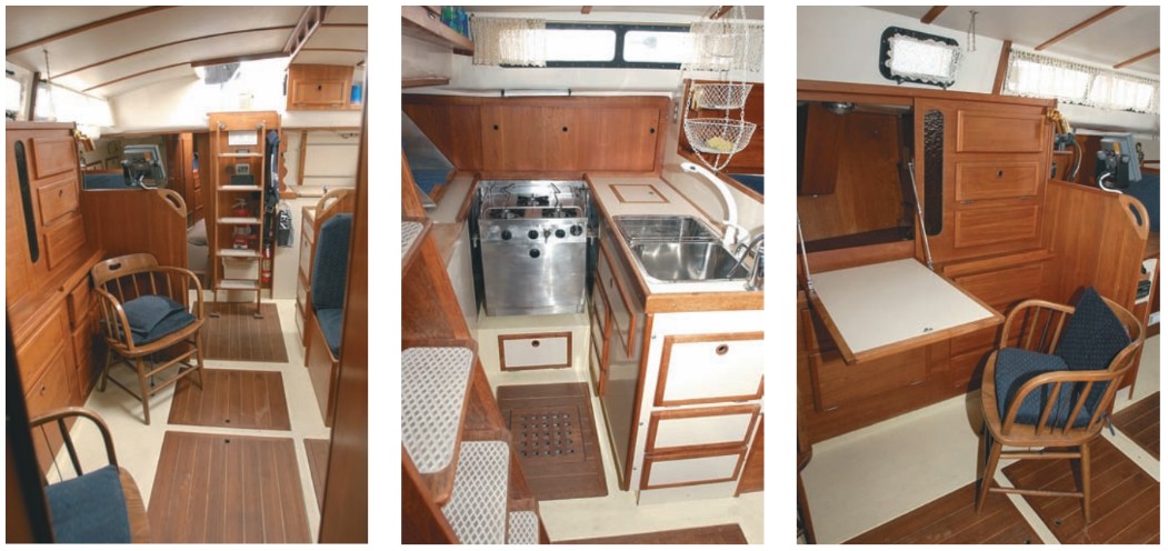 Interior shots of the cabin of Mike Curry’s Whitby 42.