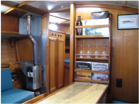 The cabin, looking forward