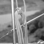 On Geoffrey’s boat, the preferred (nay, the only acceptable) method of stowing line is with a traditional admiralty hitch.