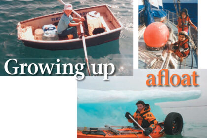 Chris Bray and his sister, Sarah, shown on facing page, formed strong sibling bonds while cruising with their parents. Ever the explorer, Chris has completed a two-person expedition across Canada’s Victoria Island unassisted.