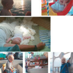 Little Lochlan, above and in photos of toddler on facing page, began learning about boating at a very early age. His parents, Angie and Todd Redhead, moved aboard soon after he was born. Sophia, at left and in photos of infant on facing page, has never lived anywhere else but aboard an Alberg 30 with her parents, Ellen and John Landrum.