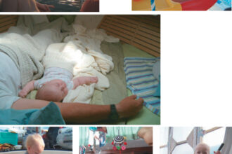 Little Lochlan, above and in photos of toddler on facing page, began learning about boating at a very early age. His parents, Angie and Todd Redhead, moved aboard soon after he was born. Sophia, at left and in photos of infant on facing page, has never lived anywhere else but aboard an Alberg 30 with her parents, Ellen and John Landrum.