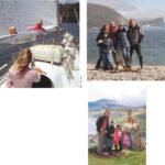 The Martin family members are living (metaphorically anyway) with one foot in a seaboot and one in a hiking boot. For years, they wandered the globe from east to west and from south to north (see map on Page 32). They are pictured above sailing in South Africa and on facing page in Spitsbergen and hiking in the Faroe Islands.