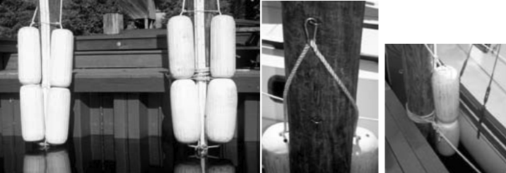 If you typically leave and return to the same dock, why not leave your fenders behind? Don Launer developed a method that protects a boat from the pilings in a tidal area (as long as the tides aren’t too large).