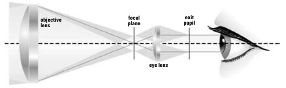 Diagram of how a binoculars work