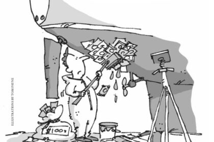 The most effective way to repair a ragged hole in the hull, is to stuff a great many $100 bills in the hole.