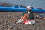 Picture of someone sitting on a beach