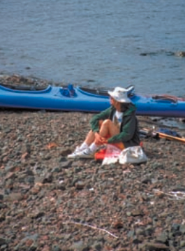 Picture of someone sitting on a beach