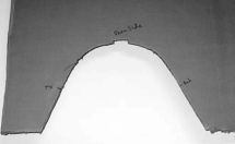 The cardboard template used to make the correct curvature.