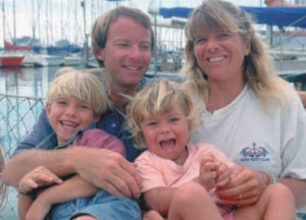 Rich experiences needn’t cost a bundle, as Dave and Jaja Martin discovered when they continued cruising as a family once Chris and Holly came along, above.