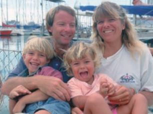 Rich experiences needn’t cost a bundle, as Dave and Jaja Martin discovered when they continued cruising as a family once Chris and Holly came along, above.