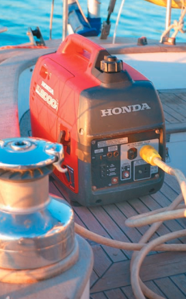 The Honda 2000i is the workhorse of our charging system; it rarely breaks a sweat.