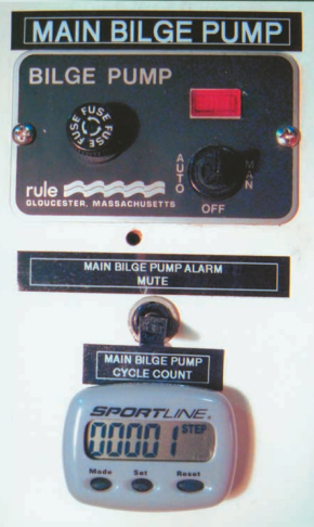 An inexpensive pedometer will count anything — including bilge-pump cycles. Too many cycles should lead the prudent mariner to ask pertinent questions.