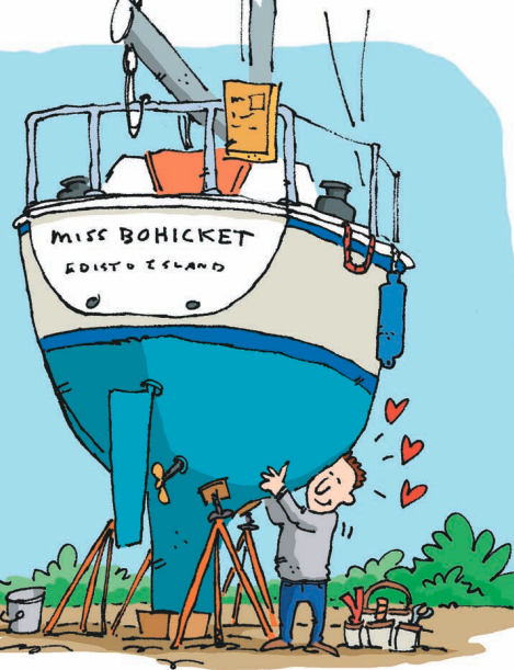 Illustration of a work in progress boat