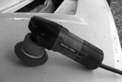 Meet your new best friend, the work-horse Porter-Cable 7335 right-angle sander. These can be used for all but the finest sanding.