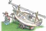 Illustration of a boat on a trailer