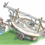 Illustration of a boat on a trailer