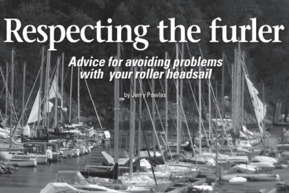 Six furlers (four are shown here) unfurled in Sewell’s Marina when a big storm struck the coast of British Columbia recently.