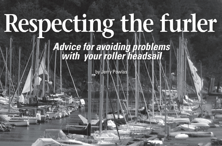 Six furlers (four are shown here) unfurled in Sewell’s Marina when a big storm struck the coast of British Columbia recently.