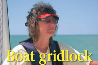 A picture of a woman at sea