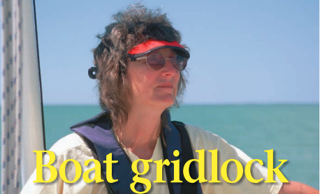 A picture of a woman at sea