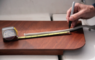 Measure 8 inches.