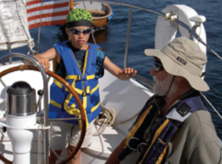 A little friend from England, Jai Sandhu, happily steering with the lightest, most delicate touch imaginable.