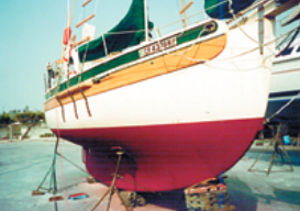 The Bristol Channel Cutter boasts a classic full-length keel characteristic of a 19th-century working boat. Many cruisers still value such keels for their directional stability and seakeeping ability.