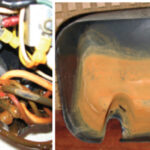 Could a troublesome ignition key indicate that the wires behind the cosmetic cover are doing the backstroke? Since Henry‘s engine started, the slimy wires, on facing page, and the inside view of the cover, above, came as a big surprise.