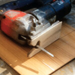 A shoe, made from a scrap of wood and glued with contact adhesive to the saw’s foot, will prevent surface damage and scratching. This is particularly useful when cutting lumber that is already painted or varnished.