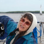 Karen aboard Higher Porpoise on Mark Twain Lake in northeastern Missouri in May 2008. The Mark Twain Lake Sailing Association marks its 20-year anniversary this year. Watch for an article about Higher Porpoise, a 1979 Tartan 37, and her sailors, Tom and Sandy Wells, in an upcoming issue of Good Old Boat.