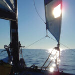 Picture of the ocean from a Hobie Cat