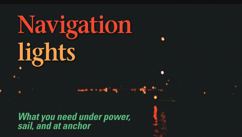 A typical nighttime dilemma: red light near the water with a white light above and a red light above that. What kind of boat is it? What is it doing? (For the rest of the story, see photo on Page 53).