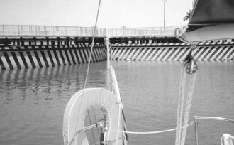 Once you are moored, the lock gates close behind you. . .