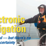A man sailing in the fog
